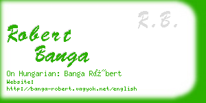 robert banga business card